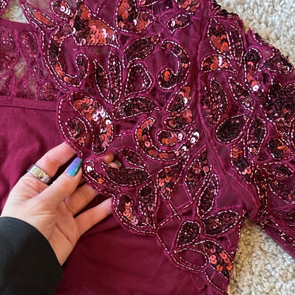 ASOS Burgundy Sequin Mini Dress - Picture 5 of 6